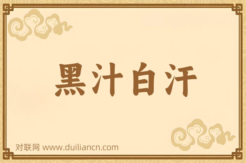黑汁白汗词语的意思