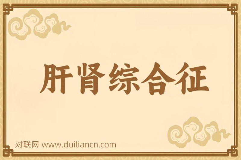 肝肾综合征词语的意思