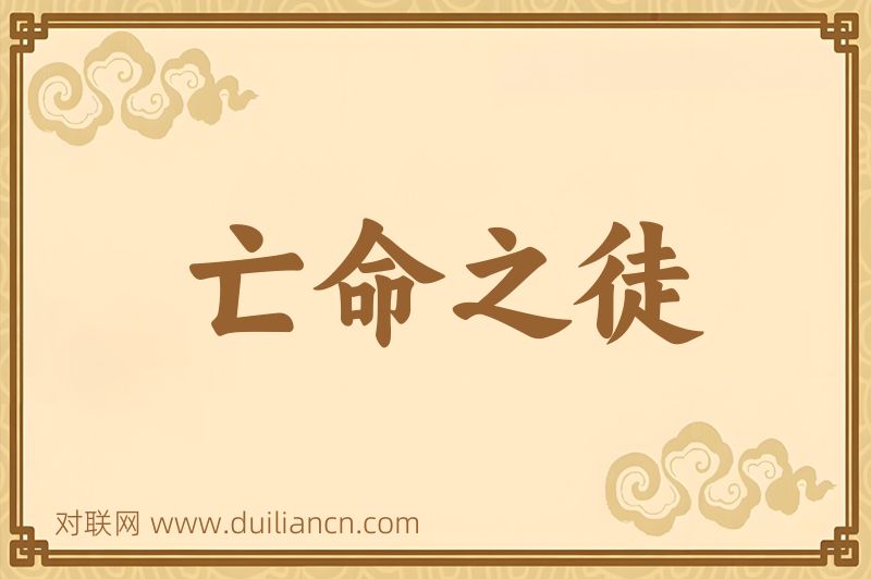 亡命之徒词语的意思