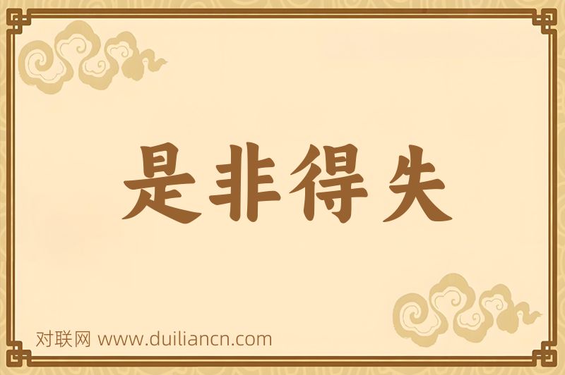 是非得失词语的意思