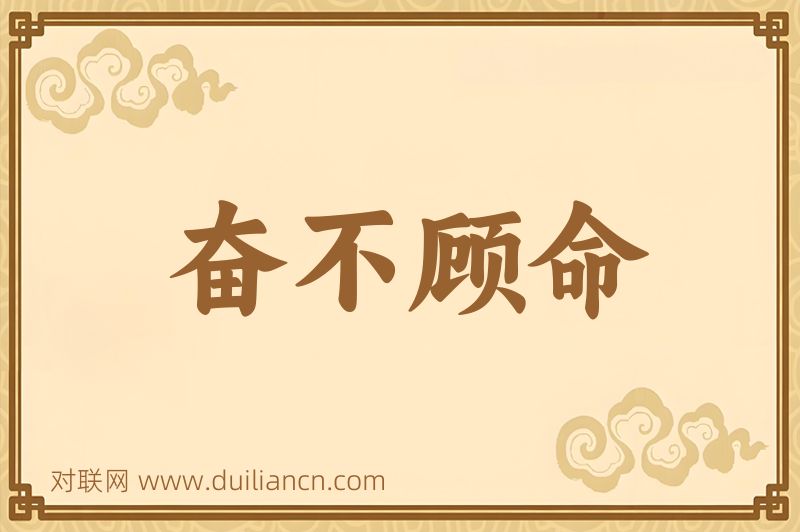 奋不顾命词语的意思