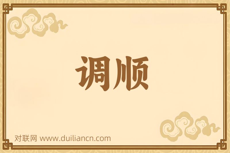 调顺词语的意思