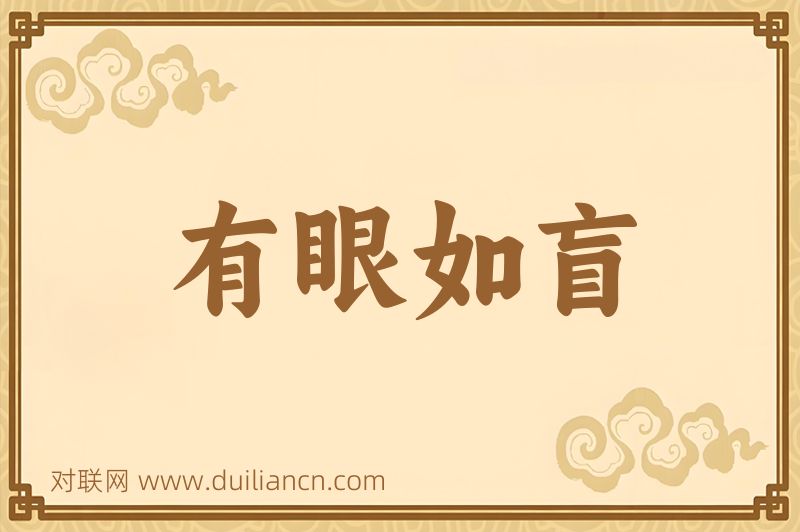 有眼如盲词语的意思