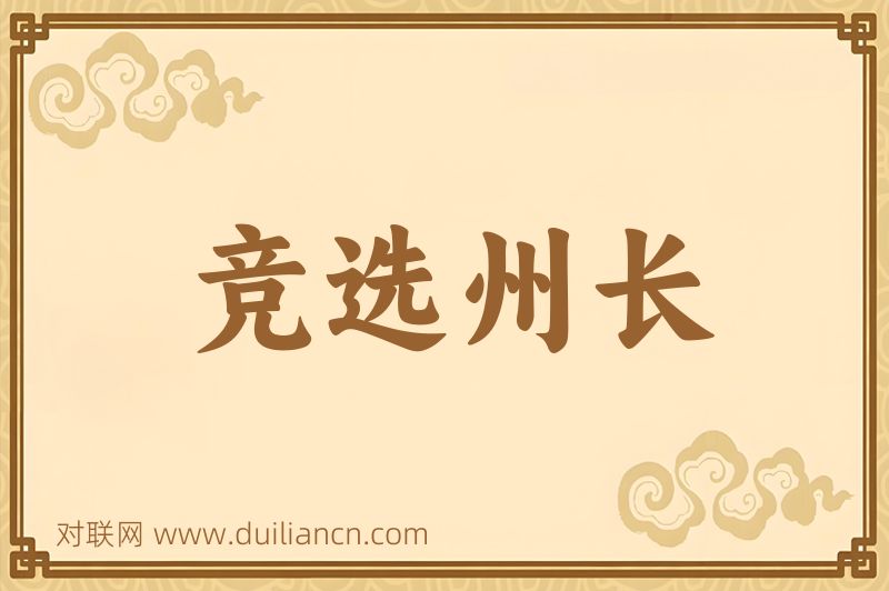 竞选州长词语的意思