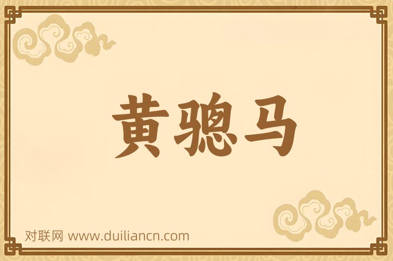 黄骢马词语的意思