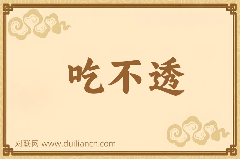 吃不透词语的意思