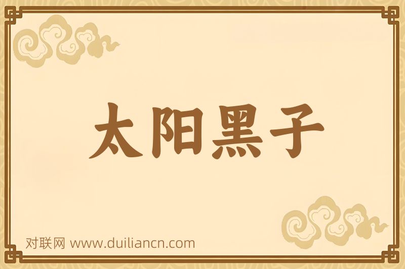太阳黑子词语的意思