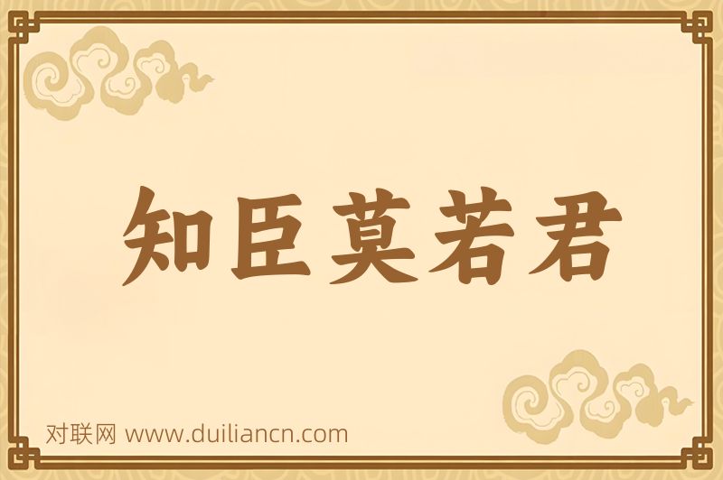 知臣莫若君词语的意思