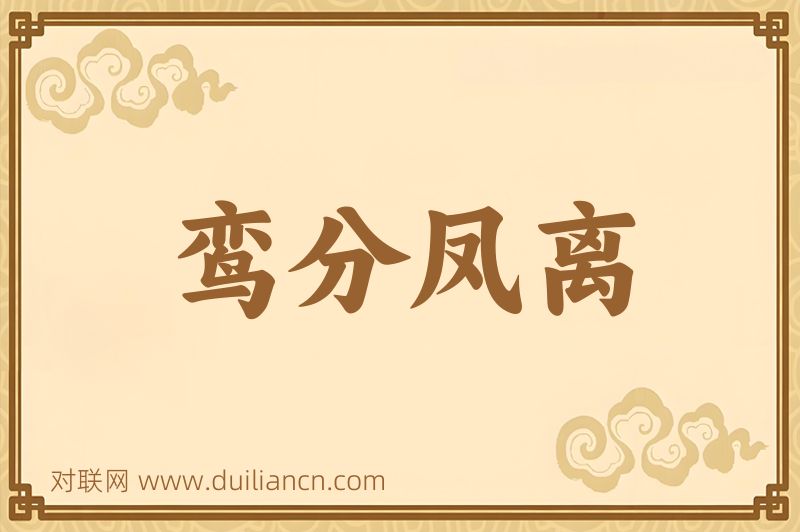 鸾分凤离词语的意思