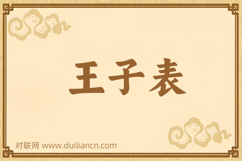 王子表词语的意思