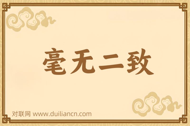 毫无二致词语的意思