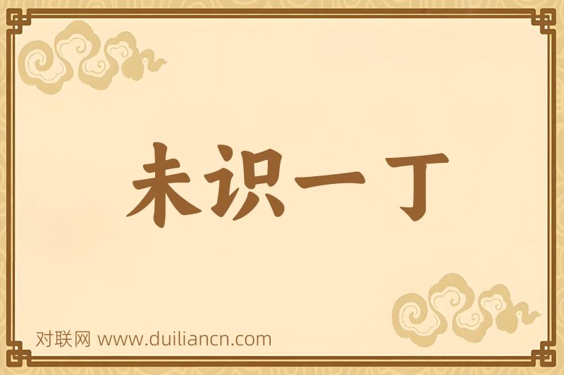 未识一丁词语的意思