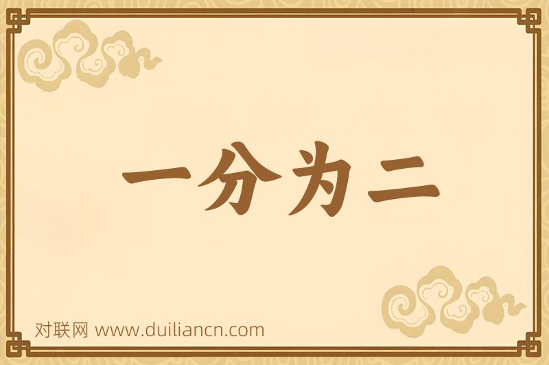 一分为二词语的意思