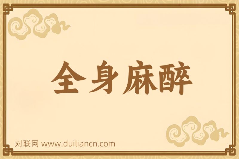 全身麻醉词语的意思