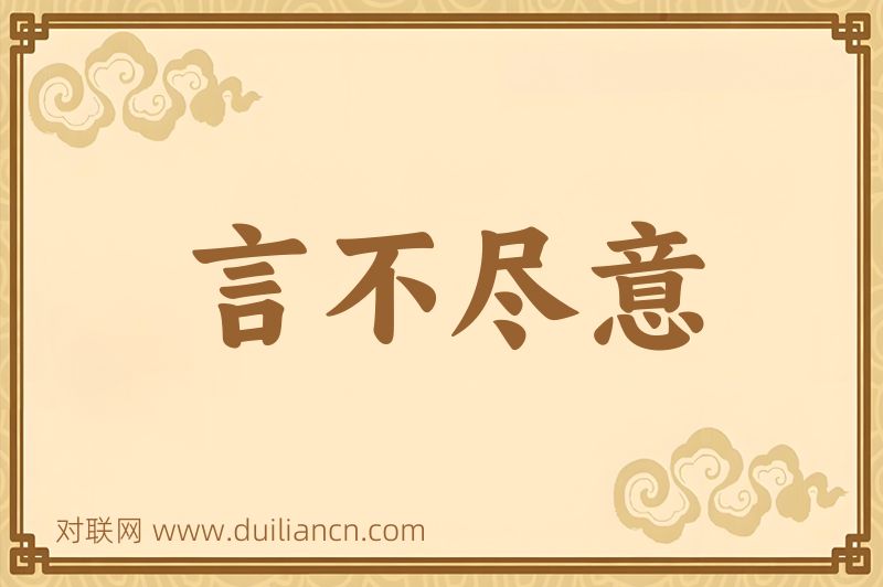 言不尽意词语的意思