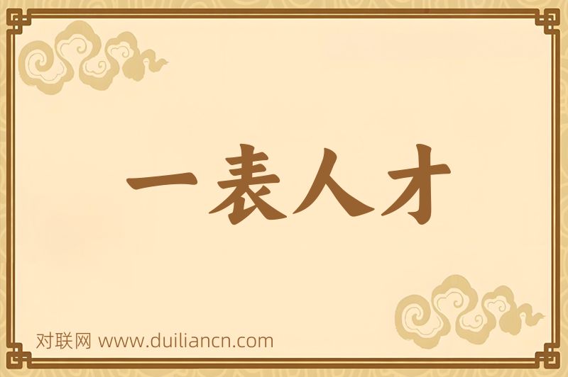 一表人才词语的意思