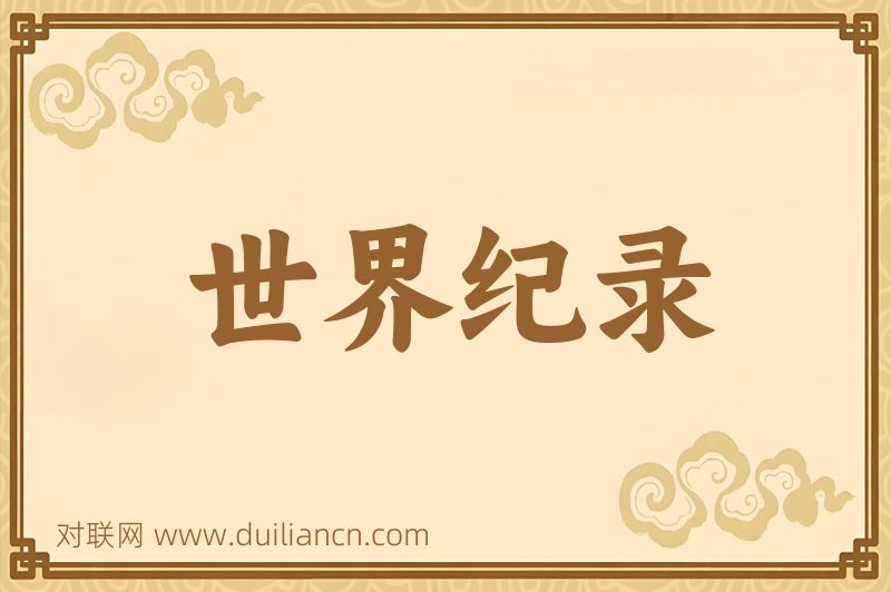 世界纪录词语的意思