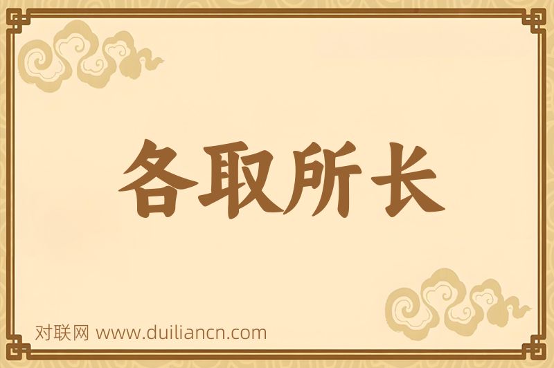 各取所长词语的意思
