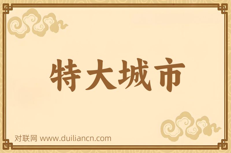 特大城市词语的意思
