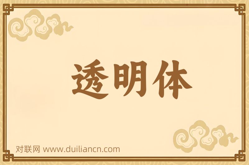 透明体词语的意思