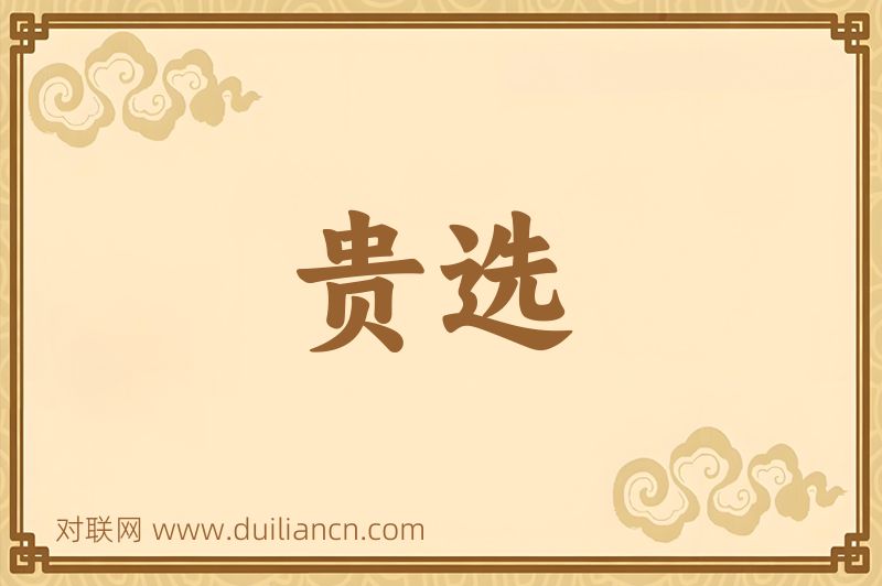 贵选词语的意思