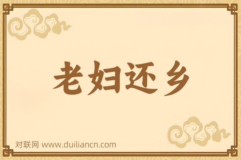老妇还乡词语的意思