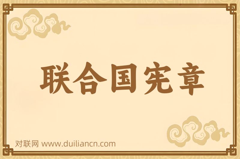 联合国宪章词语的意思
