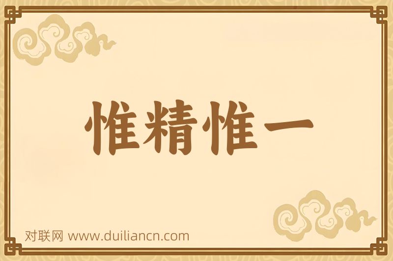 惟精惟一词语的意思