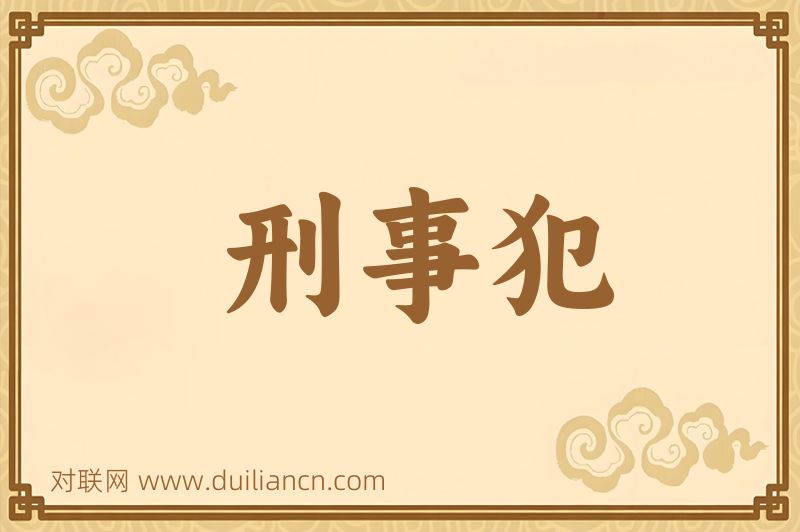 刑事犯词语的意思
