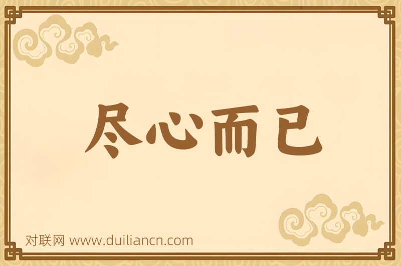尽心而已词语的意思