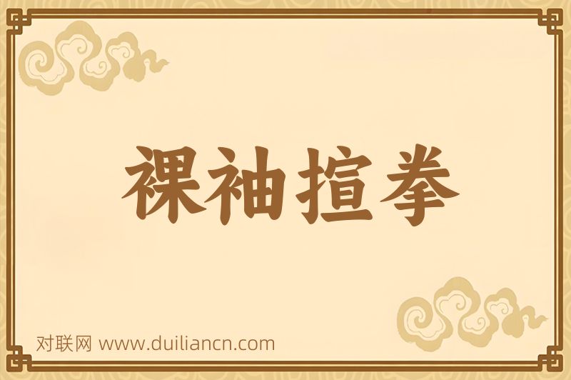 裸袖揎拳词语的意思