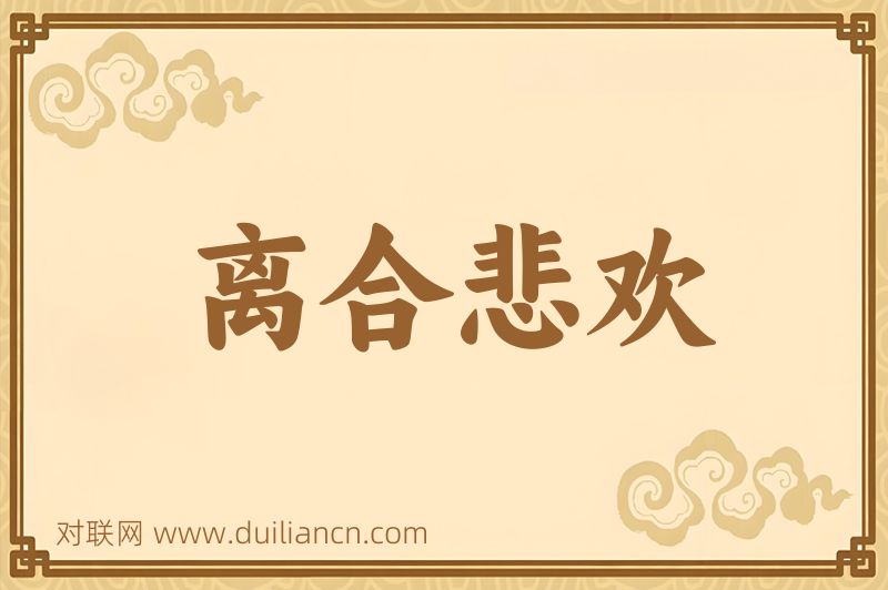 离合悲欢词语的意思