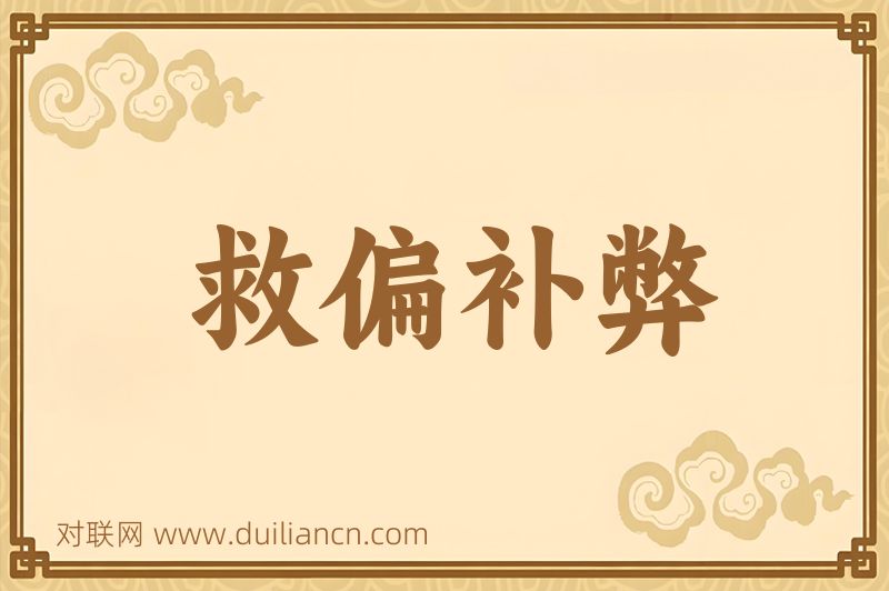 救偏补弊词语的意思