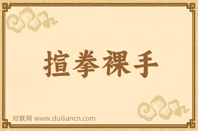 揎拳裸手词语的意思