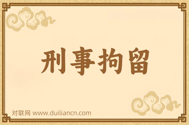 刑事拘留词语的意思