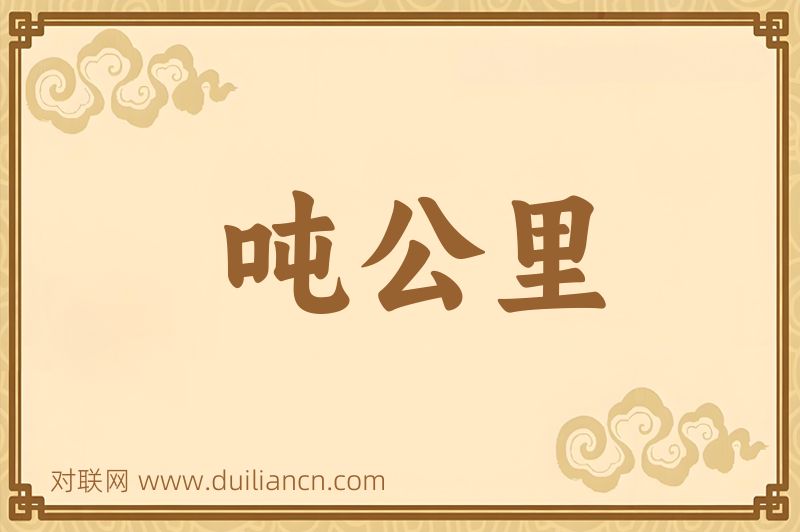 吨公里词语的意思