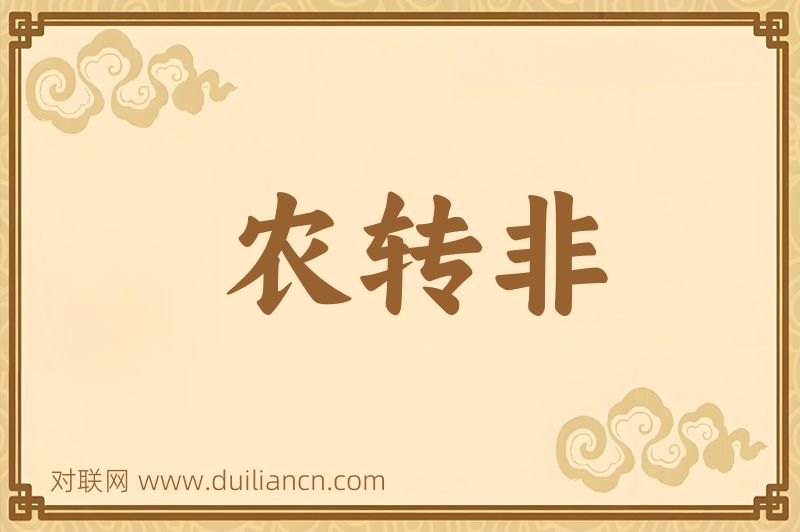农转非词语的意思