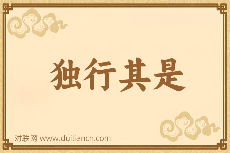 独行其是词语的意思