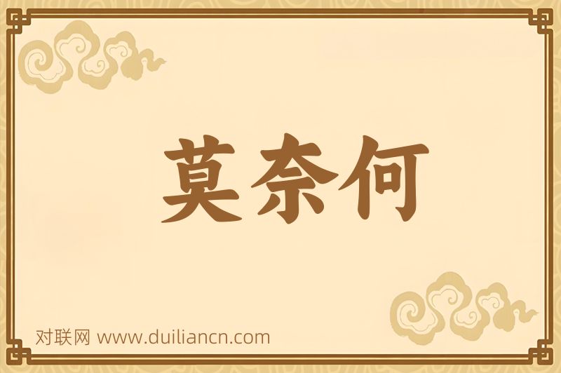 莫奈何词语的意思