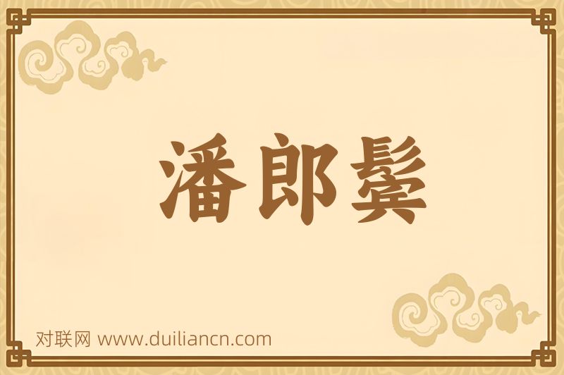 潘郎鬓词语的意思