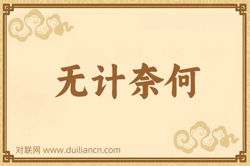 无计奈何词语的意思