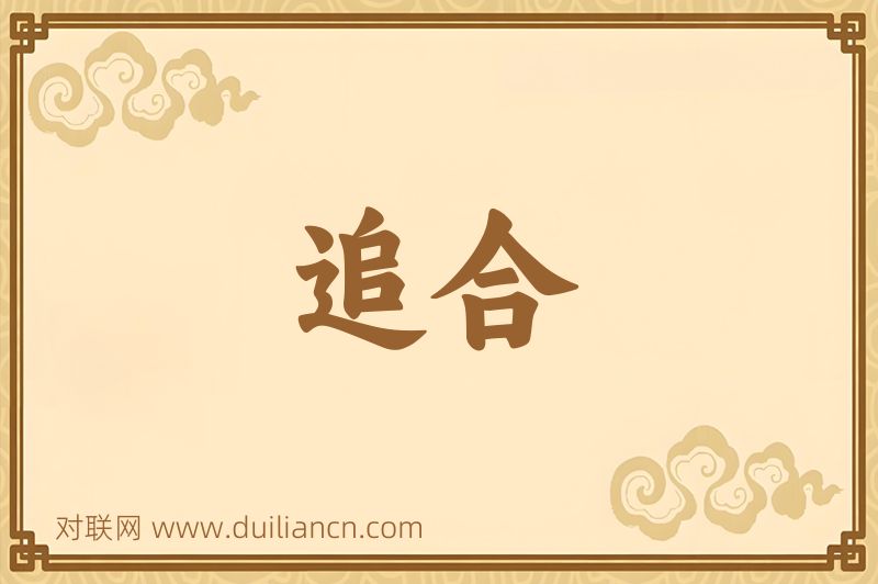 追合词语的意思