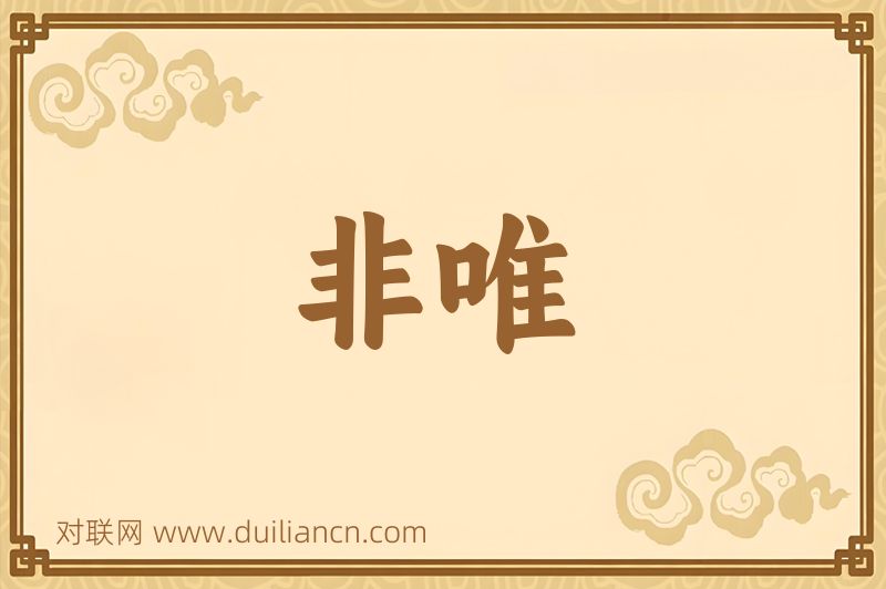 非唯词语的意思