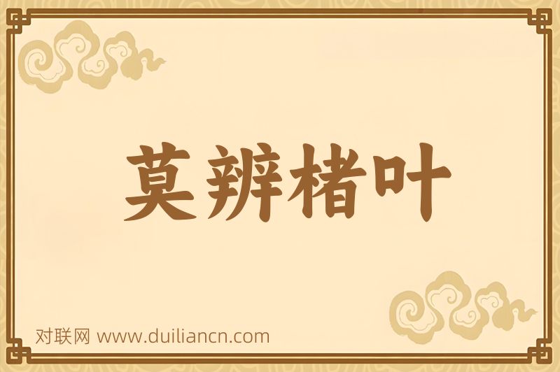 莫辨楮叶词语的意思