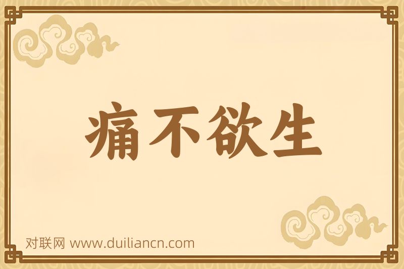 痛不欲生词语的意思