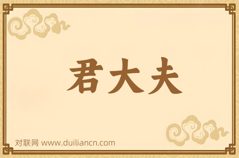君大夫词语的意思