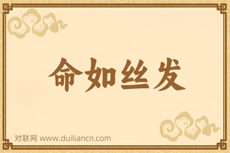 命如丝发词语的意思