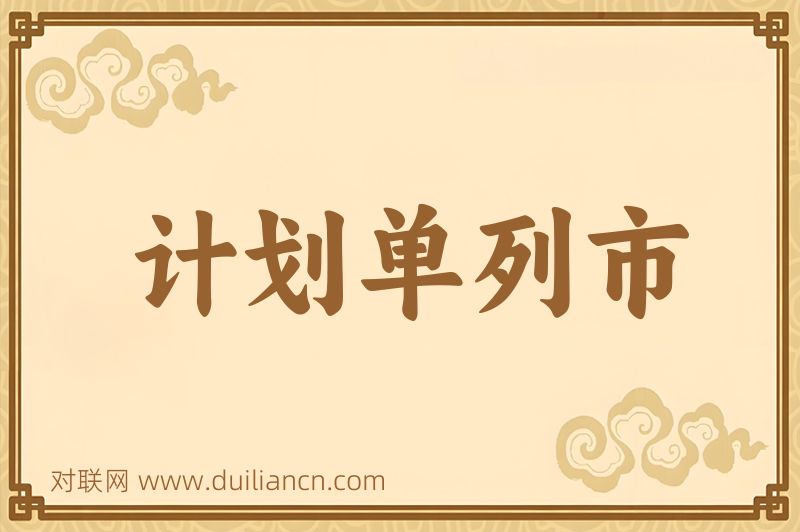 计划单列市词语的意思