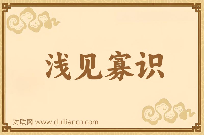 浅见寡识词语的意思