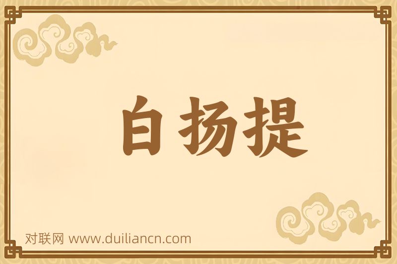 白扬提词语的意思